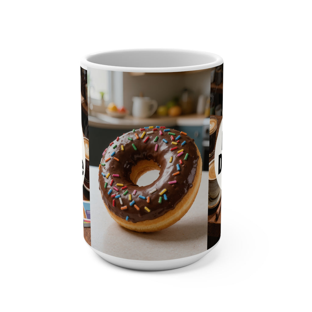 Coffee & Donut 15oz Mug — "Let's Doffee" Funny Coffee Lover Gift