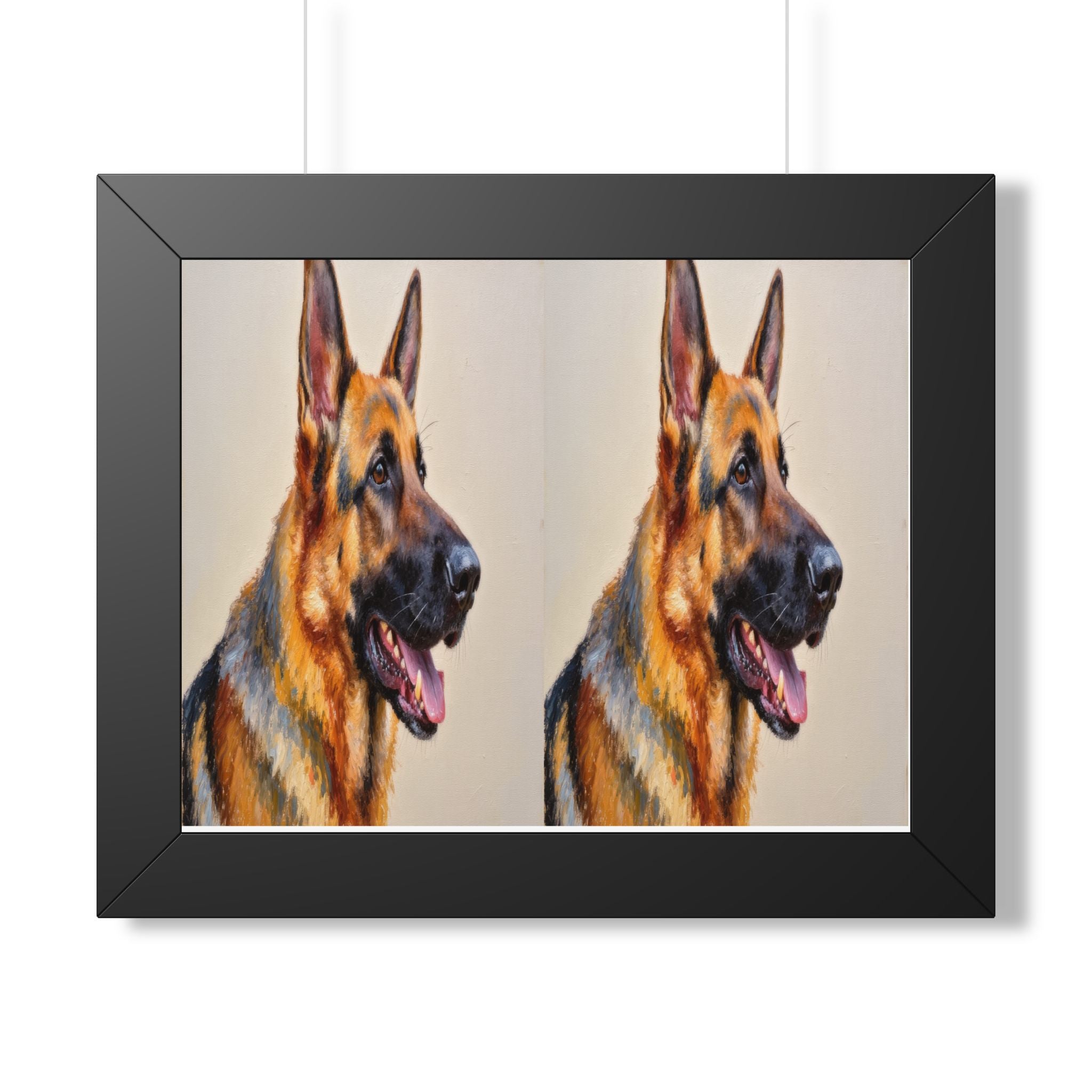 German Shepherd Double Portrait Framed Poster