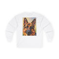 German Shepherd Portrait Long Sleeve Tee — Colorful Dog Art Shirt