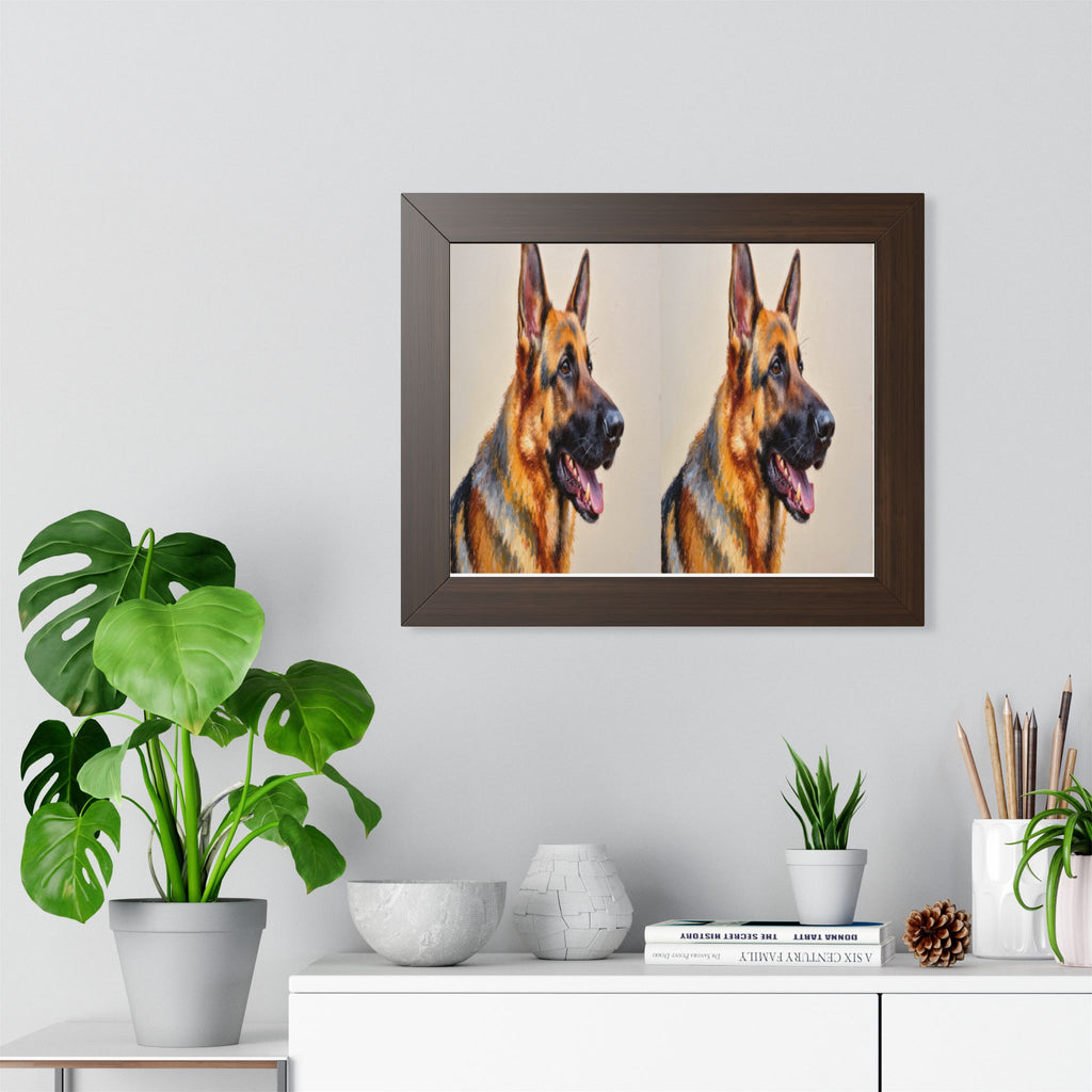 German Shepherd Double Portrait Framed Poster