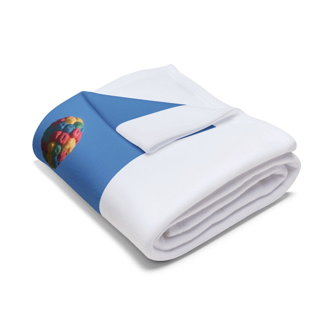 Playful Labrador Photo Fleece Blanket — Colorful Ball Jumping Dog Throw