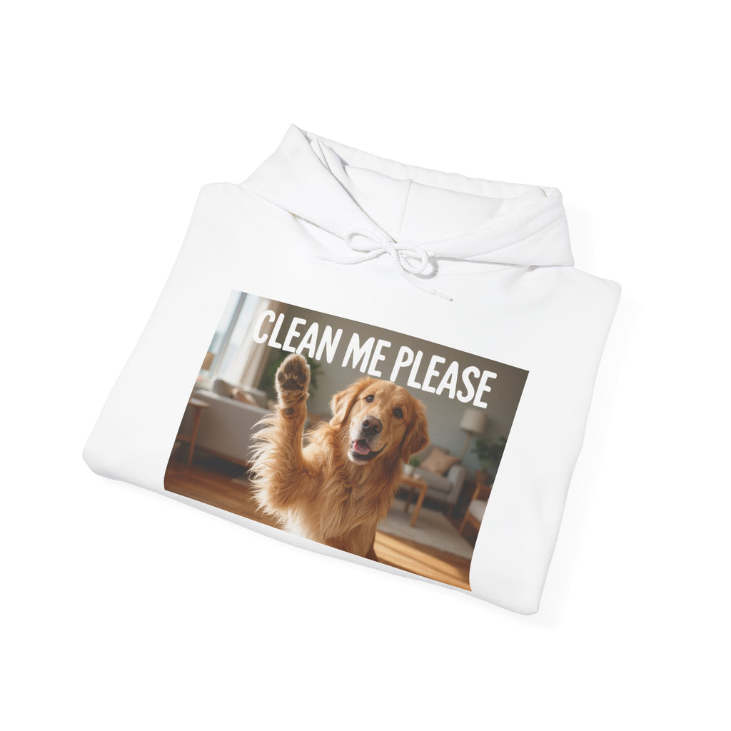 Dog Hoodie - "Clean Me Please" Golden Retriever Rescue Sweatshirt